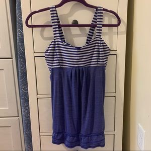 Lululemon Blue Stripped Workout Tank Top
